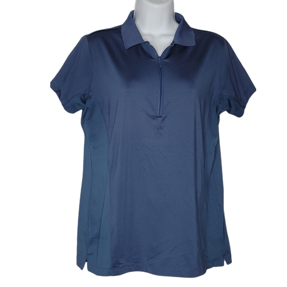 Peter Millar Blue Women's Element 4 Quarter Zip Golf Polo Shirt